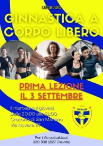 Volantino ginnastica corpo libero